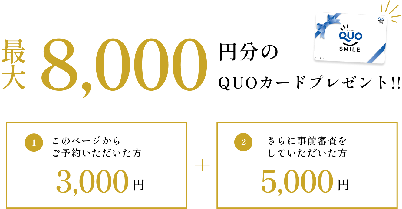 QUOカード最大8,000円！