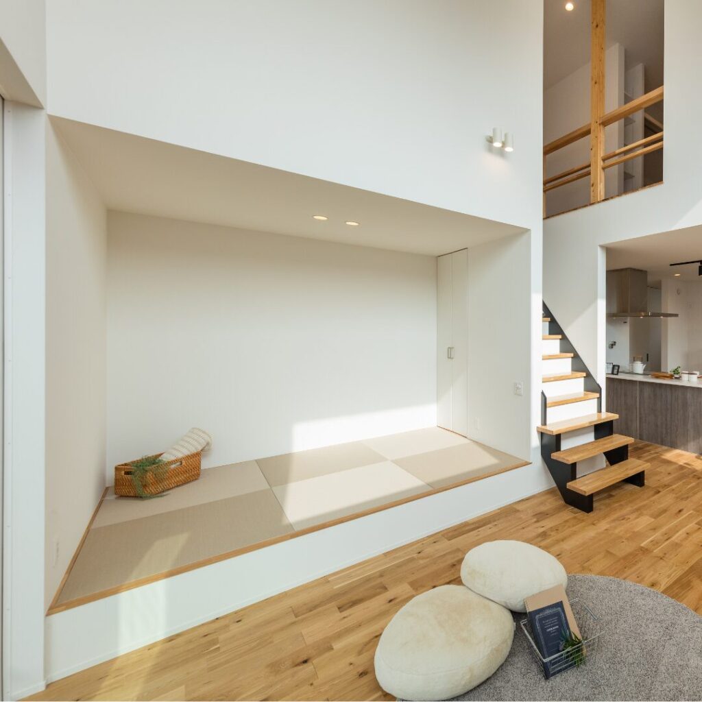 【ヌック実例3】吹き抜けに幅210cm×奥行100cmの広々ヌック(二階建35坪)