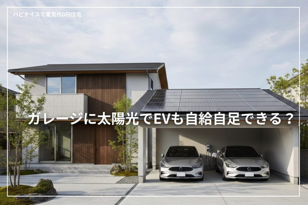 ガレージ太陽光で電気もEVも自給自足｜コンパクト住宅でも電気代0円は可能？